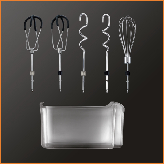 Hand Mixer with Stainless Steel Beaters and Dough Hooks, Clip-on