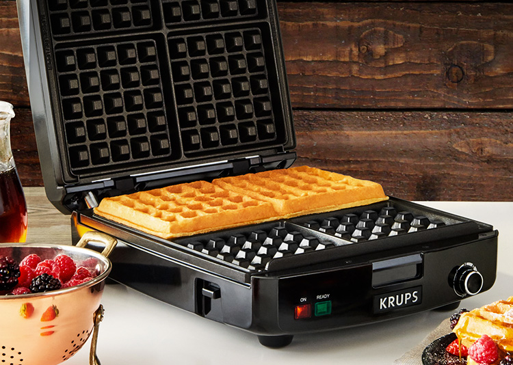 KRUPS 4 Slice Belgian Waffle Maker GQ502D51 GQ502D51